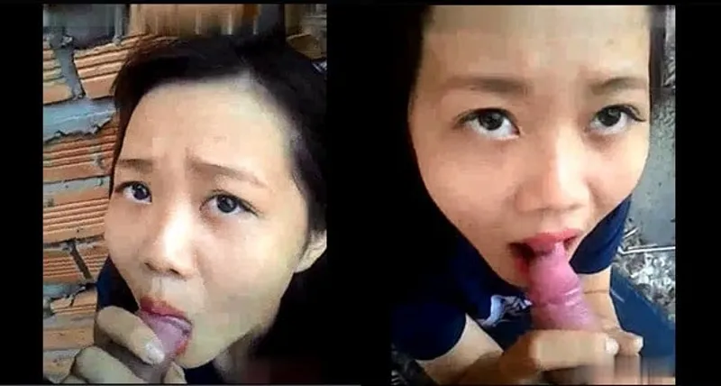 Nhân tình liếm dương vật ở vườn sau nhà